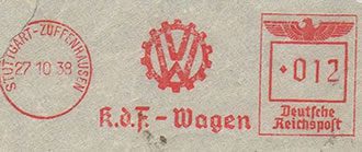 Sello de 1928 con el famoso logotipo dentado