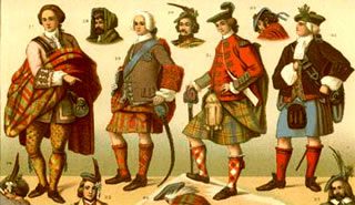 Escoceses de 1800 dibujados por Albert Racinet Escoceses de 1800 dibujados por Albert Racinet